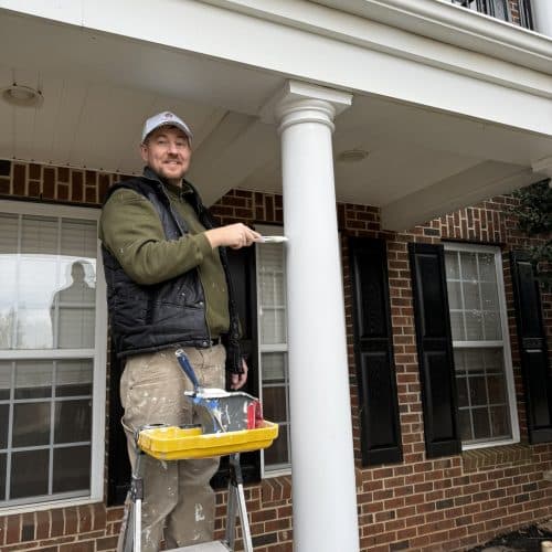 Professional wall finishing with clean lines